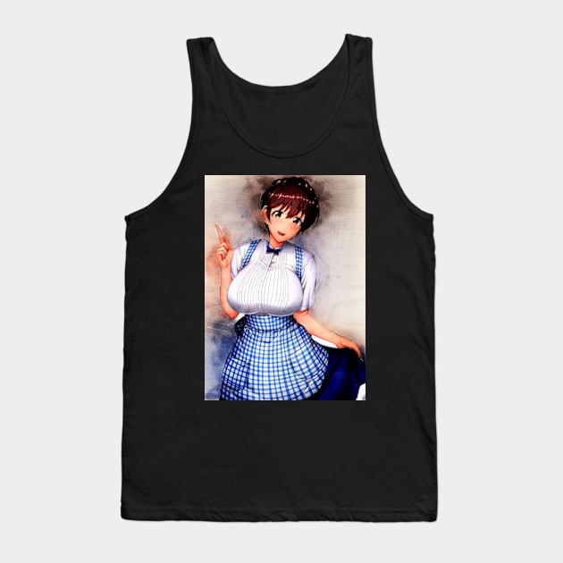 Oikawa Shizuku Anime Watercolor Tank Top by Isamu Studio